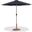 Fiji Aluminum Patio Umbrella with Base Sets In Black Fabric and Teak