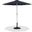Fiji Aluminum Patio Umbrella with Base Sets In Black Fabric and Matte White