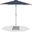 Fiji Aluminum Patio Umbrella with Base Sets In Grey Fabric and Matte White