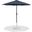 Fiji Aluminum Patio Umbrella with Base Sets In Grey Fabric and Matte Black