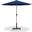 Fiji Aluminum Patio Umbrella with Base Sets In Navy Fabric and Teak