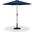 Fiji Aluminum Patio Umbrella with Base Sets In Navy Fabric and Teak