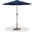 Fiji Aluminum Patio Umbrella with Base Sets In Navy Fabric and Teak
