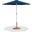 Fiji Aluminum Patio Umbrella with Base Sets In Navy Fabric and Matte White