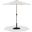 Fiji Aluminum Patio Umbrella with Base Sets In White Fabric and Teak