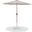 Fiji Aluminum Patio Umbrella with Base Sets In Beige Fabric and Teak