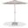 Fiji Aluminum Patio Umbrella with Base Sets In Beige Fabric and Matte White