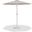 Fiji Aluminum Patio Umbrella with Base Sets In Beige Fabric and Matte White