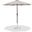Fiji Aluminum Patio Umbrella with Base Sets In Beige Fabric and Matte Black