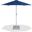 Fiji Aluminum Patio Umbrella with Base Sets In Navy Fabric and Matte White