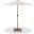 Fiji Aluminum Patio Umbrella with Base Sets In Teak and White Fabric