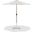 Fiji Aluminum Patio Umbrella with Base Sets In White Fabric and Teak