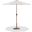 Fiji Aluminum Patio Umbrella with Base Sets In Teak and White Fabric
