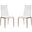Firenze PU Leather Dining Chair Set of 2 In White and Bronze
