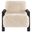 Fitzroy Faux Fur Upholstered Chair Solid Wood Arms In Latte