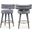 Fitzroy Velvet Counter Stool Set of 2 In Grey