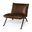 Flavelle I Accent Chair In Brown Leather Cushion Seat and Solid Iron Base