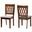Florencia Fabric and Wood Dining Chair Set of 2 In Grey and Walnut Brown