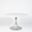 Flute 48 Inch Marble Top Table with 26 Inch Base In White and Silver