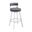 Flynn 30 Inch Swivel Bar Stool In Silver Metal with Gray Faux Leather