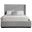 Flynn Textured Fabric King Bed In Grey Linen