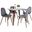 Folia Square Pebble 5 Piece Dining Set In Grey Velvet