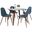 Folia Square Pebble 5 Piece Dining Set In Grey