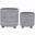 Footed Planter With Lines Set of 2 In Gray
