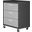 Fortress Textured Metal 31.5 Inch Garage Mobile Chest With 3 Full Extension Drawers In Grey