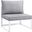 Fortuna White and Gray Armless Outdoor Patio Sofa EEI-1520-WHI-GRY