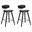 Fox 25.5 Inch Counter Height Bar Stool Set of 2 In Black