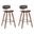 Fox 25.5 Inch Counter Height Bar Stool Set of 2 In Brown and Walnut