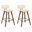 Fox 25.5 Inch Counter Height Bar Stool Set of 2 In Cream and Walnut