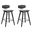Fox 25.5 Inch Counter Height Bar Stool Set of 2 In Gray and Black