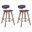 Fox 25.5 Inch Counter Height Bar Stool Set of 2 In Gray and Walnut