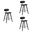 Fox 25.5 Inch Counter Height Bar Stool Set of 3 In Black