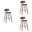 Fox 25.5 Inch Counter Height Bar Stool Set of 3 In Brown and Walnut
