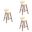Fox 25.5 Inch Counter Height Bar Stool Set of 3 In Cream and Walnut