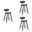 Fox 25.5 Inch Counter Height Bar Stool Set of 3 In Gray and Black