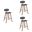 Fox 25.5 Inch Counter Height Bar Stool Set of 3 In Gray and Walnut