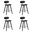 Fox 25.5 Inch Counter Height Bar Stool Set of 4 In Black