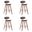 Fox 25.5 Inch Counter Height Bar Stool Set of 4 In Brown and Walnut