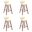 Fox 25.5 Inch Counter Height Bar Stool Set of 4 In Cream and Walnut