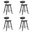 Fox 25.5 Inch Counter Height Bar Stool Set of 4 In Gray and Black