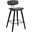 Fox 25.5 Inch Counter Height Gray Faux Leather and Black Wood Mid-Century Modern Bar Stool