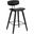Fox 28.5 Inch Bar Height Black Faux Leather and Black Wood Mid-Century Modern Bar Stool