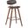 Fox 28.5 Inch Bar Height Brown Faux Leather and Walnut Wood Mid-Century Modern Barstool