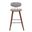 Fox Swivel Bar Height Stool with Upholstered Seat and Wood Frame In Speckled Brown and Walnut