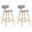 Fox Swivel Counter Height Bar Stool Set of 2 In Grey and Patterned Oak
