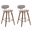 Fox Swivel Counter Height Bar Stool Set of 2 In Speckled Brown and Walnut